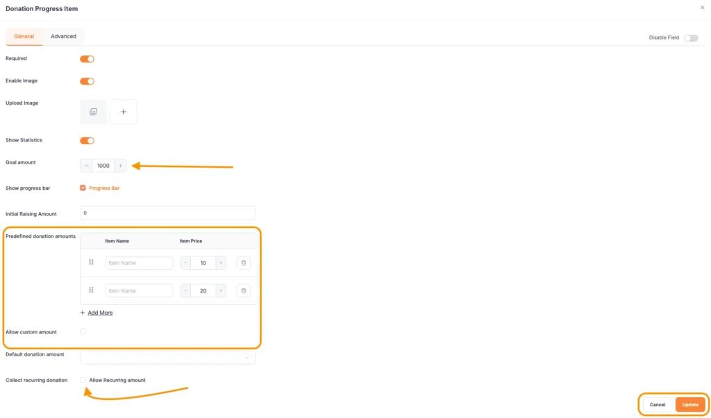 creating stripe donation form