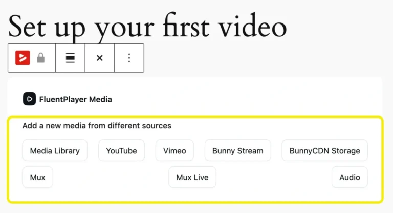 different sources of fluentplayer 