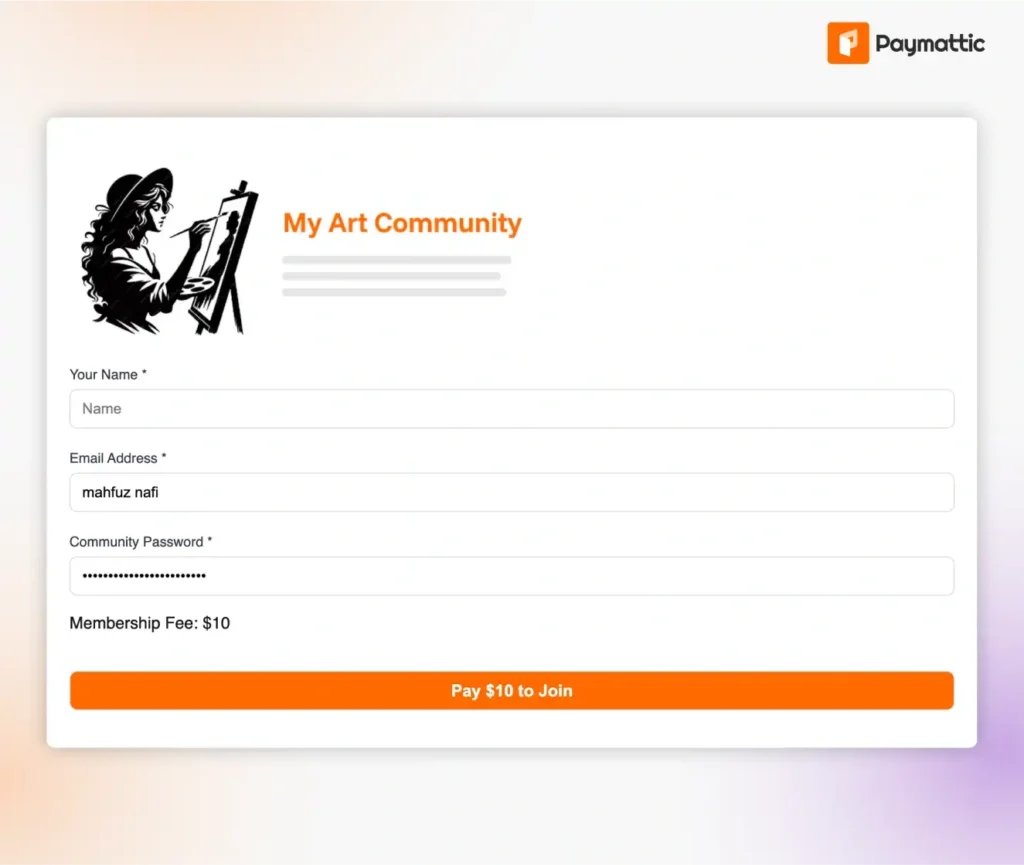 FluentCommunity course selling Payment form