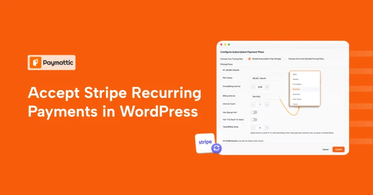 accept stripe recurring payments in wordpress 1